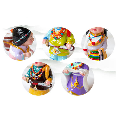 Buddha Stones Hand Painted Tibetan Figures Creative Home Office Car Decoration Ornament Desk Decoration BS 29