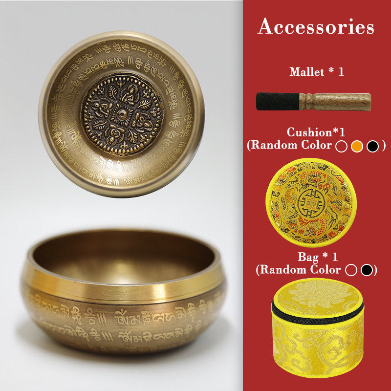 Buddha Stones Tibetan Sound Bowl Handcrafted for Yoga Mindfulness and Meditation Singing Bowl Set Singing Bowl buddhastoneshop 4.72IN (12CM)