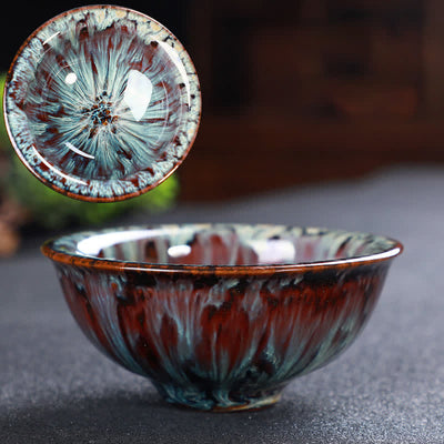 Buddha Stones Colorful Ceramic Teacup Home Office Tea Cups - SaddleBrown - image 58
