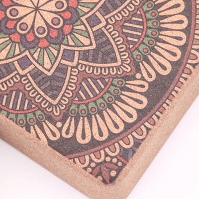 Buddha Stones Tibetan Mandala Mindful Yoga Cork Block Yoga Cork Block buddhastoneshop 4