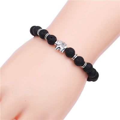 Buddha Stones Lava Rock Tiger Eye Stone Elephant Diffuser Peace Healing Bracelet Bracelet BS 1