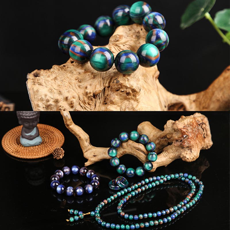 Buddha Stones Colorful Sea Willow Mala Positive Bracelet Ring Bracelet BS 1
