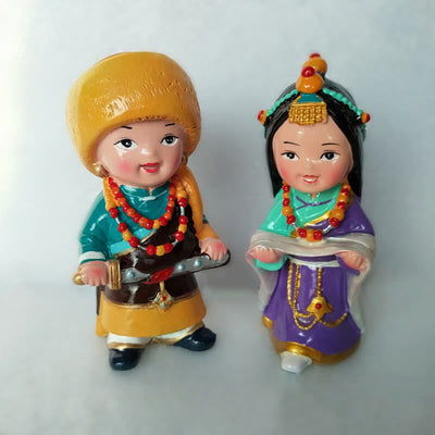 Buddha Stones Hand Painted Tibetan Figures Creative Home Office Car Decoration Ornament Desk Decoration BS 14
