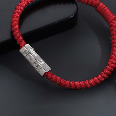 Foviel 925 Sterling Silber Buchstabe Gravieren Segnung String Armband