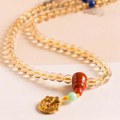 925 Sterling Silver 108 Mala Beads Natural Citrine Red Agate Amber Pleasure Charm Bracelet Mala Bracelet BS 9