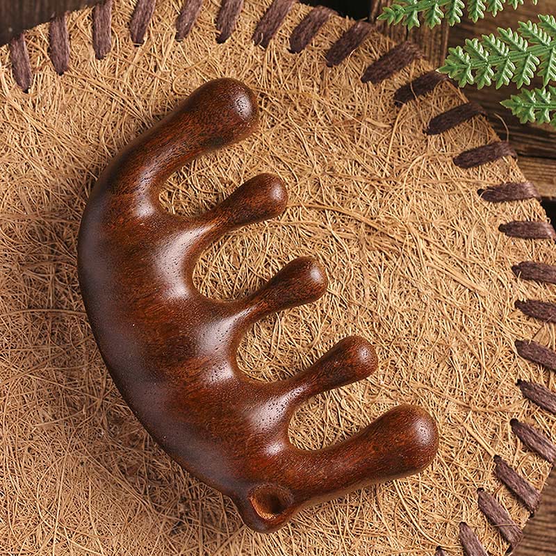 Buddha Stones Simple Green Sandalwood Soothing Tassel Massage Comb Comb BS 10