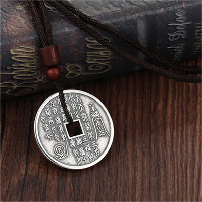 Buddha Stones Bagua Yin Yang Copper Coin Star Balance Energy Necklace Pendant Necklaces & Pendants BS 7