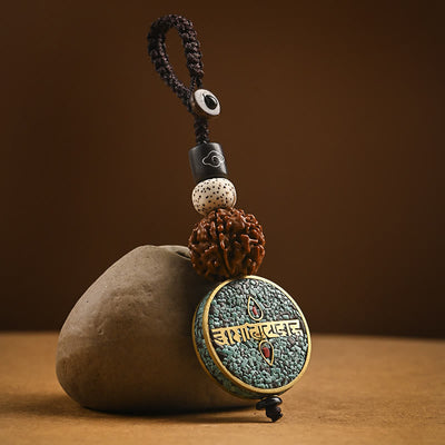 Buddha Stones Tibetan Om Mani Padme Hum Bodhi Seed Peace Key Chain Key Chain BS Om Mani Padme Hum