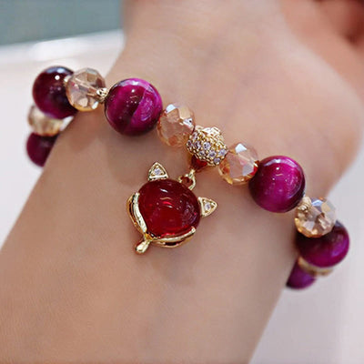 Foviel Rot Tigerauge PiXiu Fox Schutz Selbstbewusstsein Armband