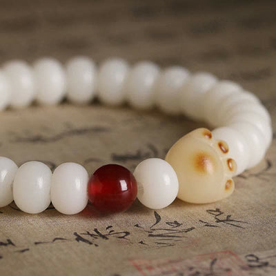 Buddha Stones Natural Bodhi Seed Lovely Paw Lucky Cat Bracelet Bracelet BS 2