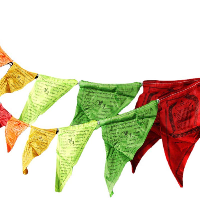 Buddha Stones Tibetan Blessing Outdoor 25 Pcs Triangle Prayer Flag Decoration Decorations buddhastoneshop 10
