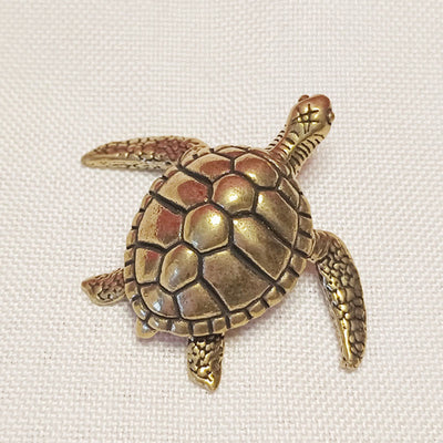 Buddha Stones Mini Small Frog Turtle Koi Fish Snail Crab Copper Wealth Home Decoration Decorations BS Turtle