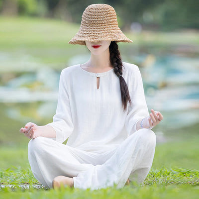 Ensemble de vêtements pour femme pour la pratique matinale : Tai Chi, méditation, prière, zen et spiritualité