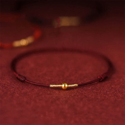 FREE Today: Provide Support Golden Bead Protection Braided Rope Bracelet Anklet FREE FREE Dark Red Anklet Circumference 21-27cm