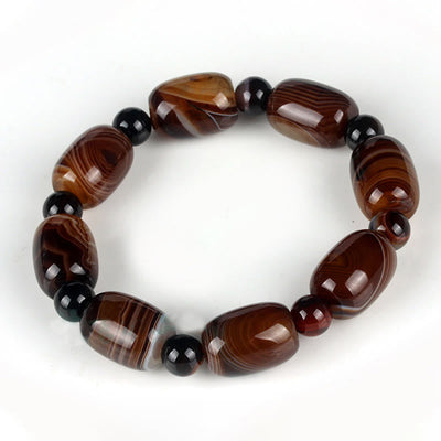 Buddha Stones Natural Sardonyx Courage Happiness Bracelet Bracelet BS 2