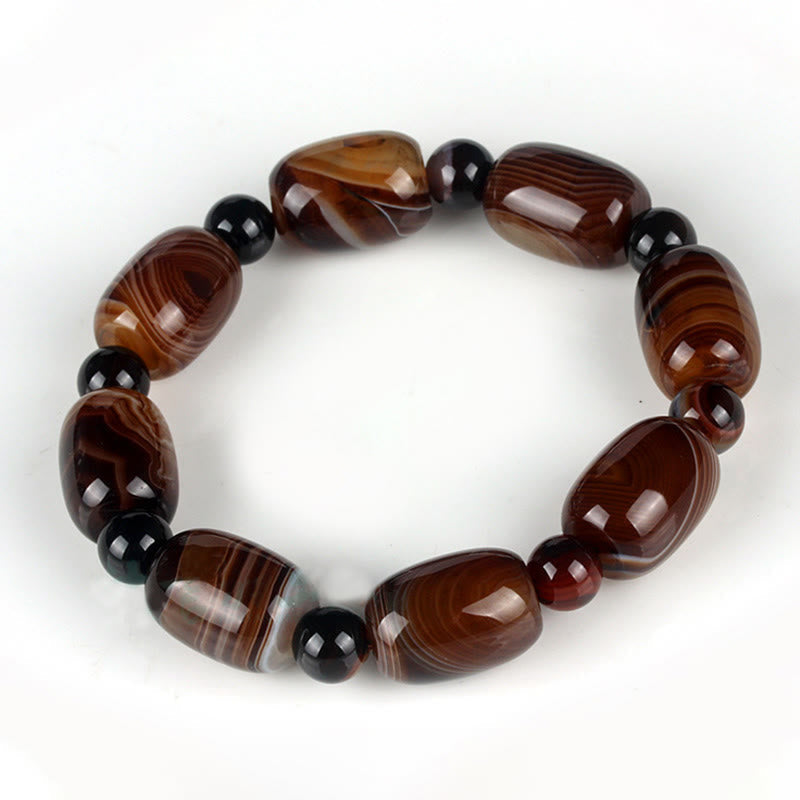 Buddha Stones Natural Sardonyx Courage Happiness Bracelet Bracelet BS 2