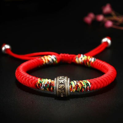 Buddha Stones 925 Sterling Silver Om Mani Padme Hum King Kong Knot Faith Bracelet Bracelet BS 3