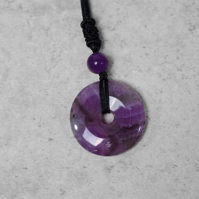 Buddha Stones Lucky Coin Pendant Healing Crystal Gemstone Necklace Necklaces & Pendants BS 6