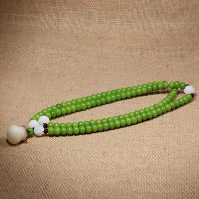 Buddha Stones Natural Bodhi Seed 108 Beads Mala Wisdom Bracelet Mala Bracelet BS 2
