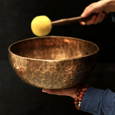 Buddha Stones Tibetan Sound Bowl Handcrafted for Healing and Meditation Positive Energy Singing Bowl Set Singing Bowl BS main