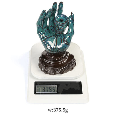 Buddha Stones Halloween Ghost Hand Skull Head Ceramic Peace Healing Incense Burner Decoration Incense Burner BS 16