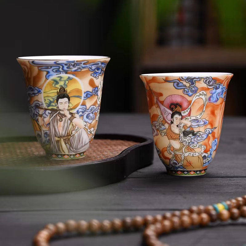 Buddha Stones Dunhuang Color Flying Apsaras Teacup Kung Fu Tea Cup Cup BS main
