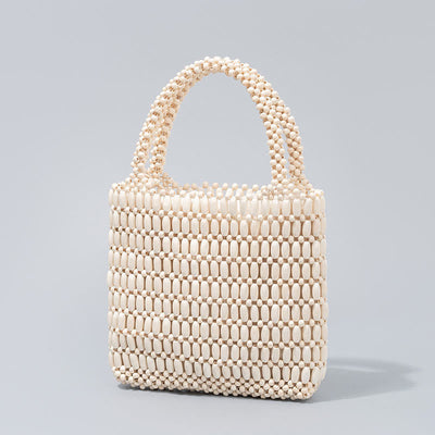 Buddha Stones Hand-woven Wooden Beads Handbag Handbags BS 13