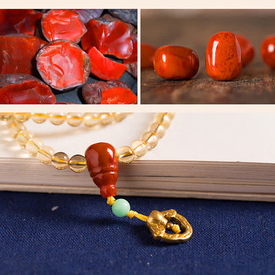 925 Sterling Silver 108 Mala Beads Natural Citrine Red Agate Amber Pleasure Charm Bracelet Mala Bracelet BS 13