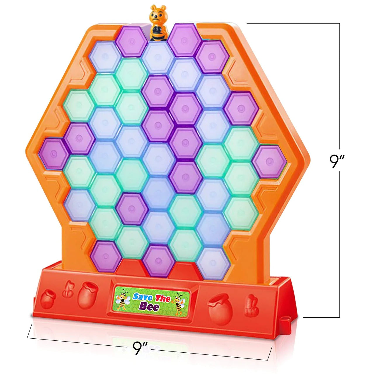 Fidtoy Save the Bee Stacking and Tumbling Game for Kids Ages 3+, Plastic Beehive Balance Board Game with 45 Honeycomb Pieces, 2 Grabbers, Spinner and Bee, Color Recognition Fine Motor Family Game