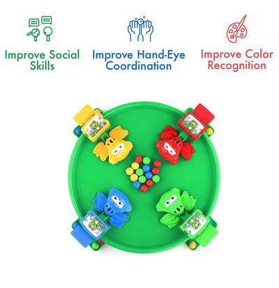 Fidtoy Hungry Frog Catch Beads Active Family Board Game for Kids Multiplayer Reflex Indoor Play