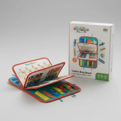 Fidtoy 7 in 1 Sensory Kit – Montessori Busy Board Book for Toddlers, Fine Motor Skills, Travel Quiet Toy