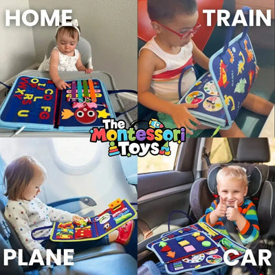 Fidtoy 7 in 1 Sensory Kit – Montessori Busy Board Book for Toddlers, Fine Motor Skills, Travel Quiet Toy