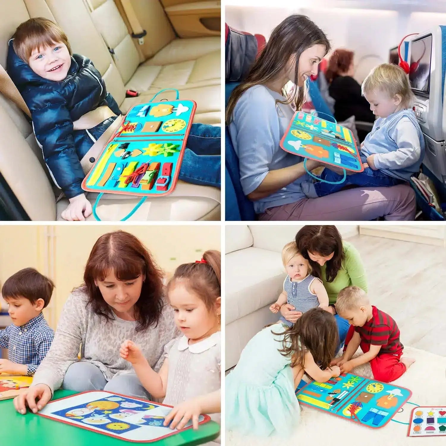 Fidtoy 7 in 1 Sensory Kit – Montessori Busy Board Book for Toddlers, Fine Motor Skills, Travel Quiet Toy