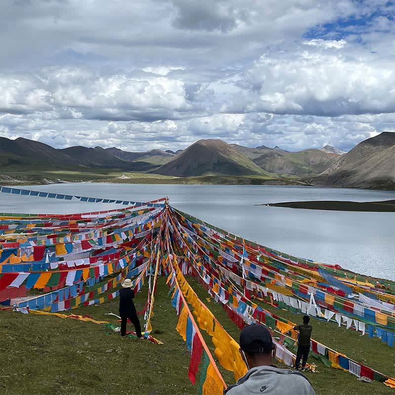 Buddha Stones Tibetan 5 Colors Silk Windhorse Auspicious Outdoor 25 Pcs Prayer Flag TIBETAN PRAYER FLAGS buddhastoneshop 2