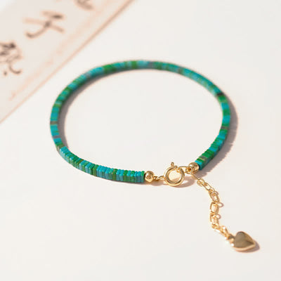 Buddha Stones Turquoise Beaded Friendship Strength Chain Bracelet Bracelet BS 5