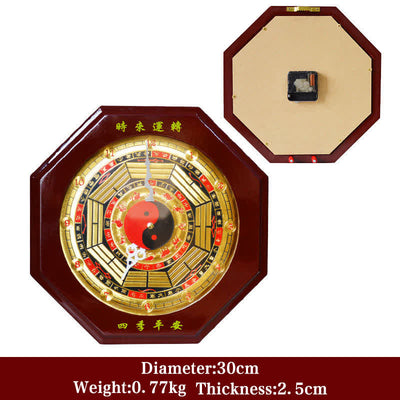 Buddha Stones Feng Shui Bagua Map Balance Energy Map Wall Clock Bagua Map BS Bagua Map&Wall Clock 30cm