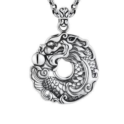 Buddha Stones Koi Fish Dragon Peace Buckle Wealth Necklace Pendant Necklaces & Pendants BS Koi Fish Dragon