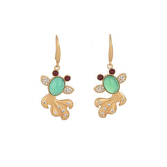 Buddha Stones FengShui Jade Koi Fortune Earrings Earrings BS Jade