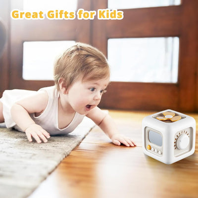 Fidtoy 6-in-1 Montessori Busy Cube for Toddlers – Portable Sensory Activity Cube with Buttons, Gears, Textures, Fine Motor Play, and Travel Learning