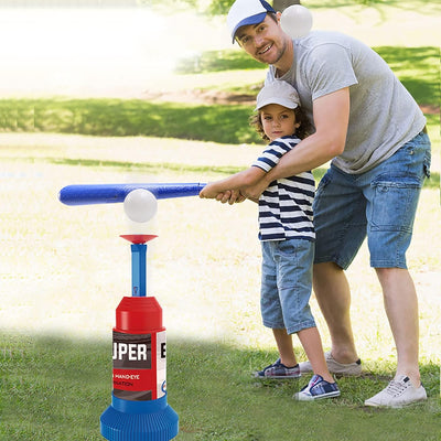 Fidtoy Baseball Sports Play Set pour enfants – Ensemble de jouets de baseball T-Ball pour débutants avec lanceur, batte et balles de baseball souples pour l'entraînement en extérieur