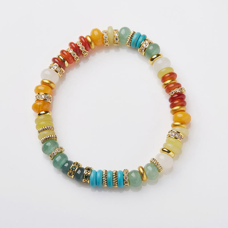 Buddha Stones Natural Red Agate Jade Rainbow Confidence Bracelet Bracelet BS 2