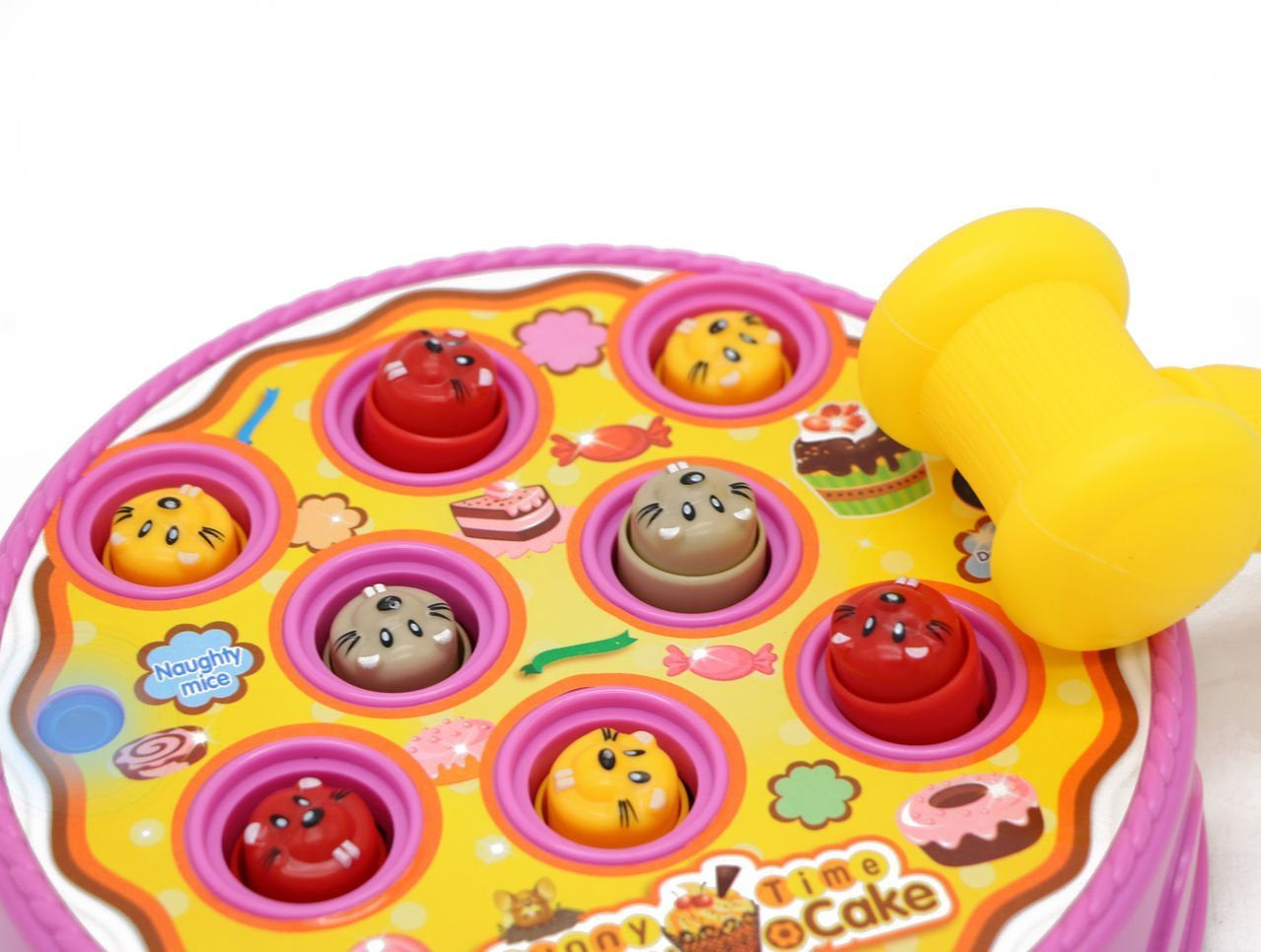 Fidtoy Hammer Cake Toy Set with Pop Up Mice Musical Game