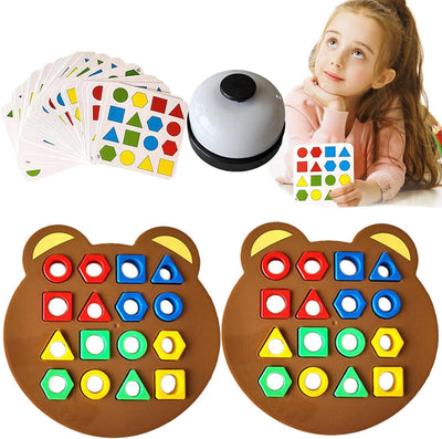 Fidtoy Shape Matching Board Game for Kids Color and Shape Recognition Learning Toy