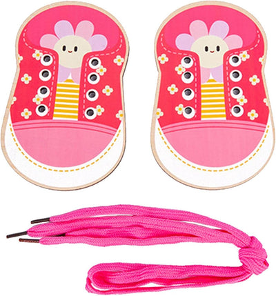 Chengstore, juguete de cordones para zapatos, juguete de cordones para zapatos para niños pequeños | Práctica de atar zapatos para niños, juguete para aprender a atar cordones, juguete para habilidades motoras finas, juego de enhebrar