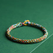 Bracelet Foviel tressé à la main, coloré, porte-bonheur, pour enfant et adulte