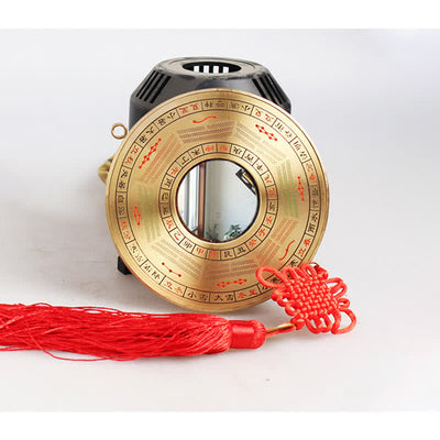 Buddha Stones Feng Shui Bagua Map Copper Coin Chinese Knotting Balance Energy Map Bagua Map BS 12cm Four Seasons Bagua Map Convex Mirror