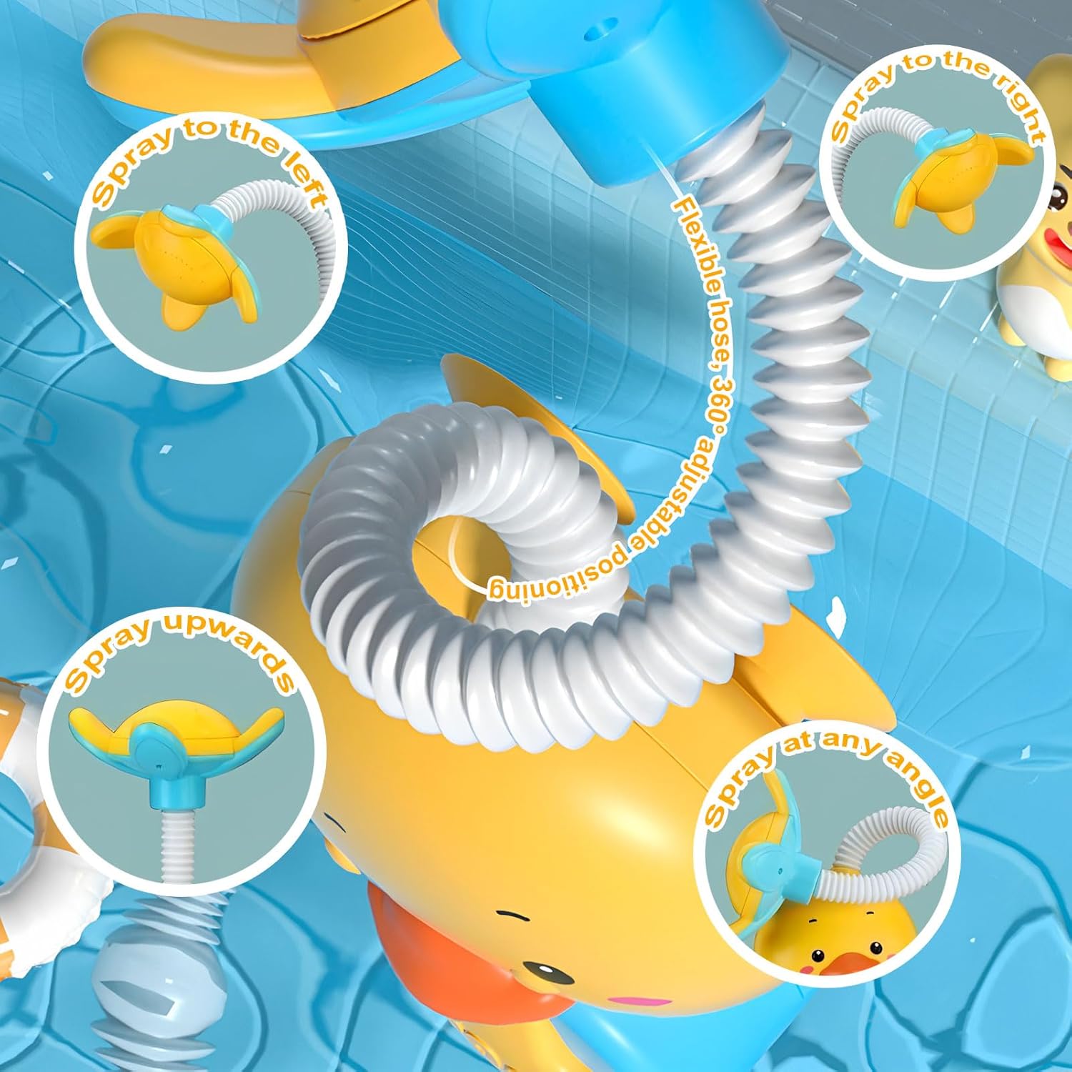 Fidtoy Pequeño Bado / Rociador de Agua Poussin – Juguete de Baño Interactivo para Niños Pequeños