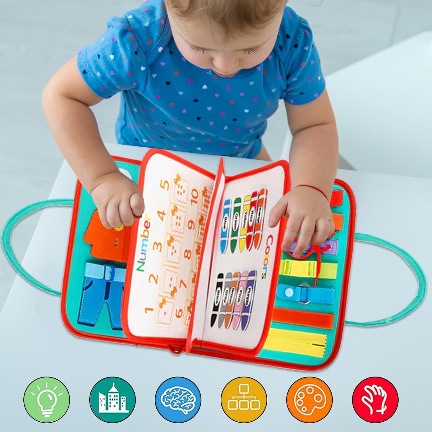 Fidtoy Interactive Busy Bag for Toddlers – Montessori Sensory Learning Toy Age 3+