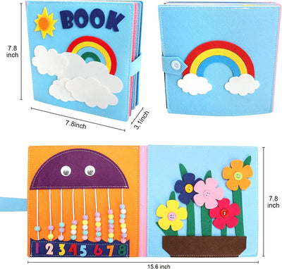 Fidtoy Montessori Busy Book for Toddlers | 12 Activities Quiet Sensory Learning Toy