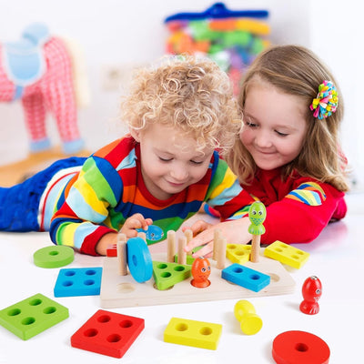 Jouet de pêche magnétique en bois Fidtoy pour enfants de 2 à 6 ans